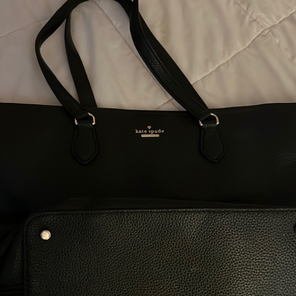 Kate Spade ♠️ Zippered Leather Tote Shoulder Bag